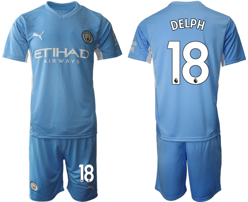 Men 2021-2022 Club Manchester City home Light blue #18 Soccer Jersey->manchester city jersey->Soccer Club Jersey